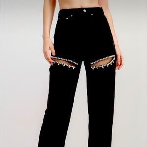 Calling all Swifties! 🫶🏻 High waisted jeans with Diamond embellishments